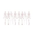 thumbnail image 3 of Fashion Illustration Ruler Sketch Template Sewing Ruler Humanoid Pattern Measuring Clothes,B,2 x Drawing Template, 3 of 9