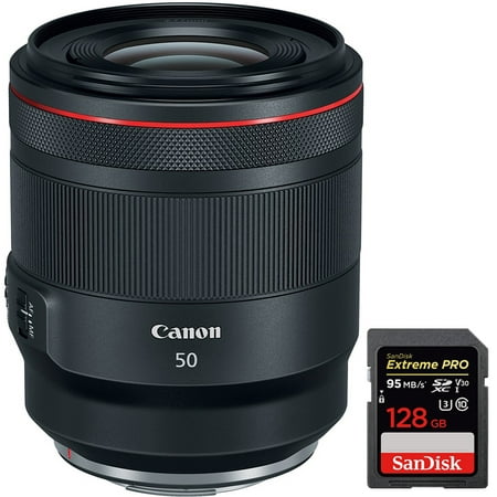 Canon RF 50mm F1.2 L USM Full Frame Lens for EOS R Canon RF Mirrorless Camera (2959C002) with Sandisk Extreme PRO SDXC 128GB UHS-1 Memory