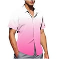 thumbnail image 2 of Antinious Mens Short Sleeve Button up Casual Fashion Turndown Collar Printing Tshirts,Pink,XXXL, 2 of 5