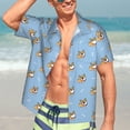 thumbnail image 3 of Fotbe Cute Cartoon Corgi Hawaiian Shirt for Men Unisex Summer Beach Casual Short Sleeve Cotton Linen Button Down Shirts-XX-Large, 3 of 5