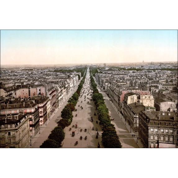 24"x36" Gallery Poster, Champs Elysees, an avenue, Paris, France ca. 1890-1900