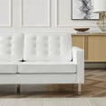 thumbnail image 3 of Modway Loft Tufted Vegan Leather Sofa in Silver White, 3 of 9