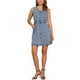 thumbnail image 2 of Vestidos de mezclilla sin mangas INSPIRE CHIC para mujer, con botones, escote en V, bolsillos, vestido midi casual para oficina XL gris azul, 2 of 5