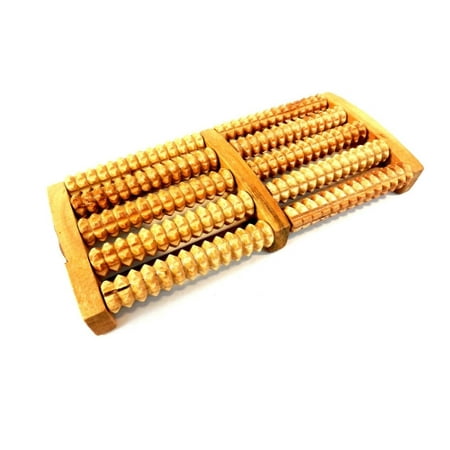 Wood Foot Massage Stress Relief 5 Wooden Rollers Acupressure
