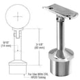 thumbnail image 3 of CRL HR20ARPS Polished Stainless Post Mounted Adjustable Radius Saddle Hand Rail Support, 3 of 3