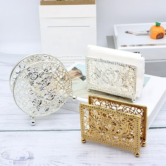 WHAMVOX  Guest Towel Napkin Holder Bathroom Holders Tissue Gold Silver