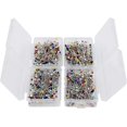 thumbnail image 5 of 1000 alfileres de costura, alfileres de cabeza esférica de vidrio multicolor de 1,5 pulgadas, alfileres de acolchado rectos, alfiler de dibujo con caja transparente para confección, joyería D, 5 of 5