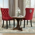 thumbnail image 3 of DONICK Velvet Upholstered Dining Chairs , Kitchen & Dining Room Chairs, Nailheads Tufted, Soft, Solid Wood Frame (Wine, Set of 4), 3 of 12