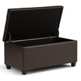 thumbnail image 2 of Bowery Hill 34" Rectangle Ottoman Bench in Chocolate Brown Faux Leather, 2 of 7