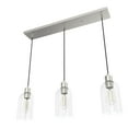thumbnail image 5 of Hunter - Lochemeade 3-light Brushed Nickel, Large Cluster Light, Dimmable, Modern Style, Linear Shaped, for Bedrooms, Dining, Living Rooms - 19716, 5 of 8