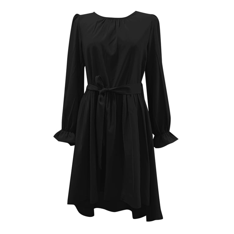 Kid Girl Dresses Long Sleeve Tiered Swing A-Line Cute Black Dress Girls Birthday Dresses For Girls Girls' Special Occasion Dresses Kid Girl Dresses Long Sleeve Tiered Swing A-Line Cute Black Dress Girls Birthday Dresses For Girls Girls' Special Occasion Dresses