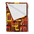 thumbnail image 2 of Abstract Soft Flannel Fleece Throw Blanket, Colorful Trippy Square Shaped Geometric Retro Textured Modern Graphic, Cozy Plush for Indoor and Outdoor Use, 50" x 70", Multicolor, by Ambesonne, 2 of 5