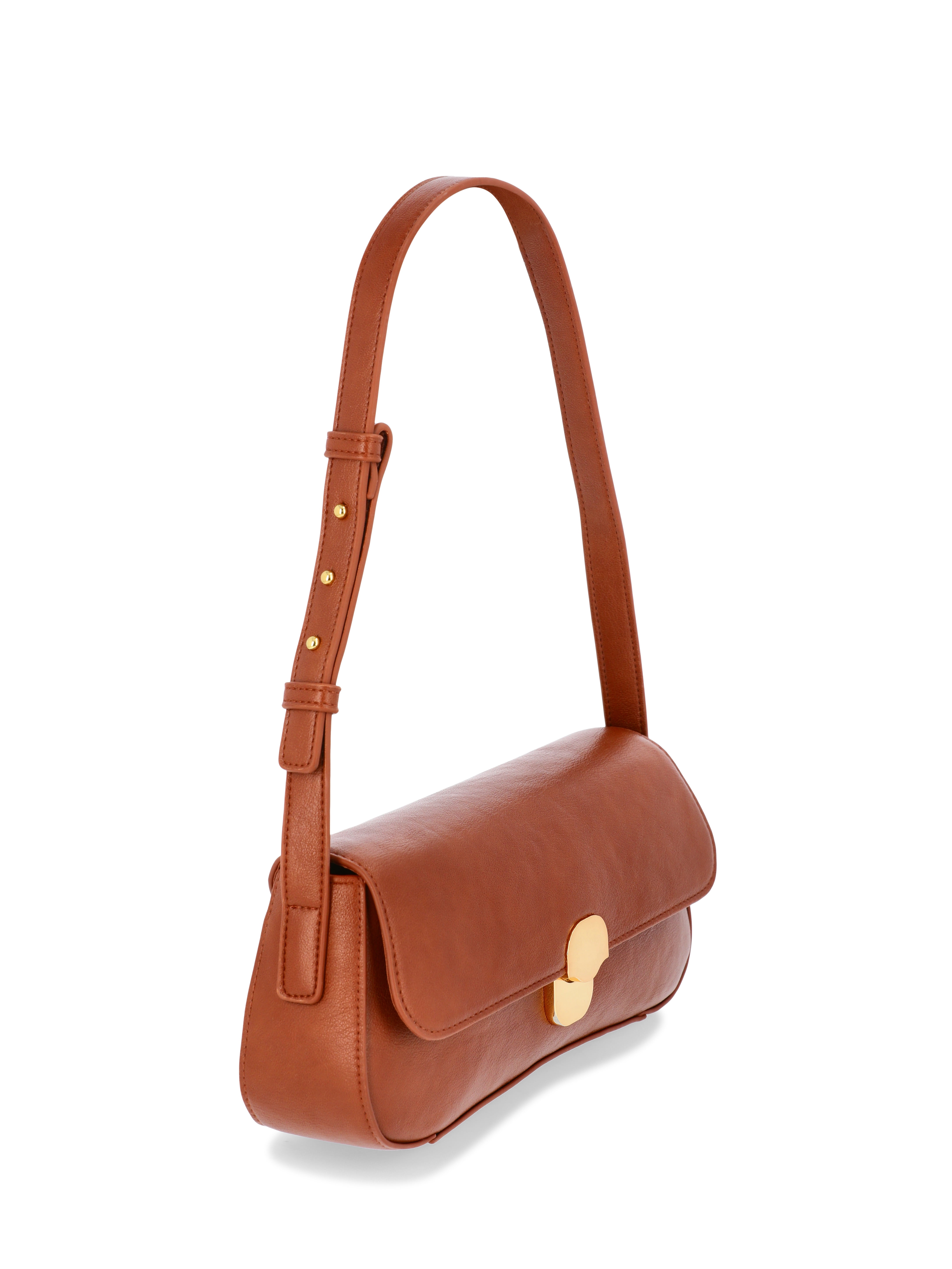 Time and Tru Women's Goldie Shoulder Bag, Brown Oak