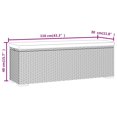 thumbnail image 4 of vidaXL Ottoman Bench with Cushion Black 110x30x40 cm Poly Rattan, 4 of 5
