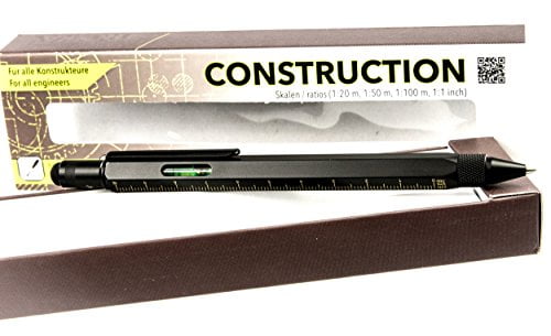matt stylus black G2 large refill aluminium//brass yellow centimeter//inch ruler 1:20//1:50 scale Troika multitasking ballpoint pen slim