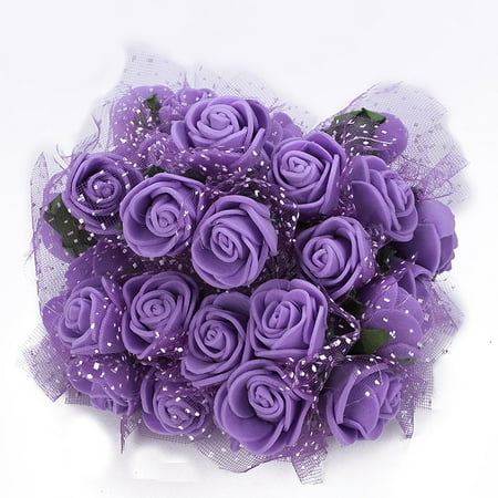 Wedding Bouquet Mint - 144Pcs Colourfast Foam Artificial Rose Flowers Wedding Bride Bouquet Party Decor Scrapbooking Bouquet Craft Stem Handmade Rose Valentines Anniversary Embellishment Valentine's Day