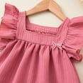 thumbnail image 6 of Linfrsh Little Girl Dresses Toddler Girl V Neck Dresses Summer Flutter Sleeve One-Piece Frock(Pink,2-3 Years), 6 of 9