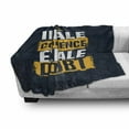 thumbnail image 3 of Inhale Exhale Soft Flannel Fleece Throw Blanket, Athlete Weighlifting Olympic Champion Encourage Calligraphy, Cozy Plush for Indoor and Outdoor Use, 70" x 90", Earth Yellow Dark Blue, by Ambesonne, 3 of 6