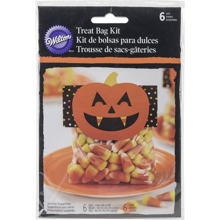 Wilton Pumpkin Halloween Treat Bags, 6-Pack