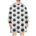 thumbnail image 2 of Black White Soccer Pattern Wearable Oversized Blanket,Wearable Blanket Hoodie for Adults,Cozy Hooded Blankets with Super Pockets,Super Warm Fuzzy Pullover for Women & Men, 2 of 6