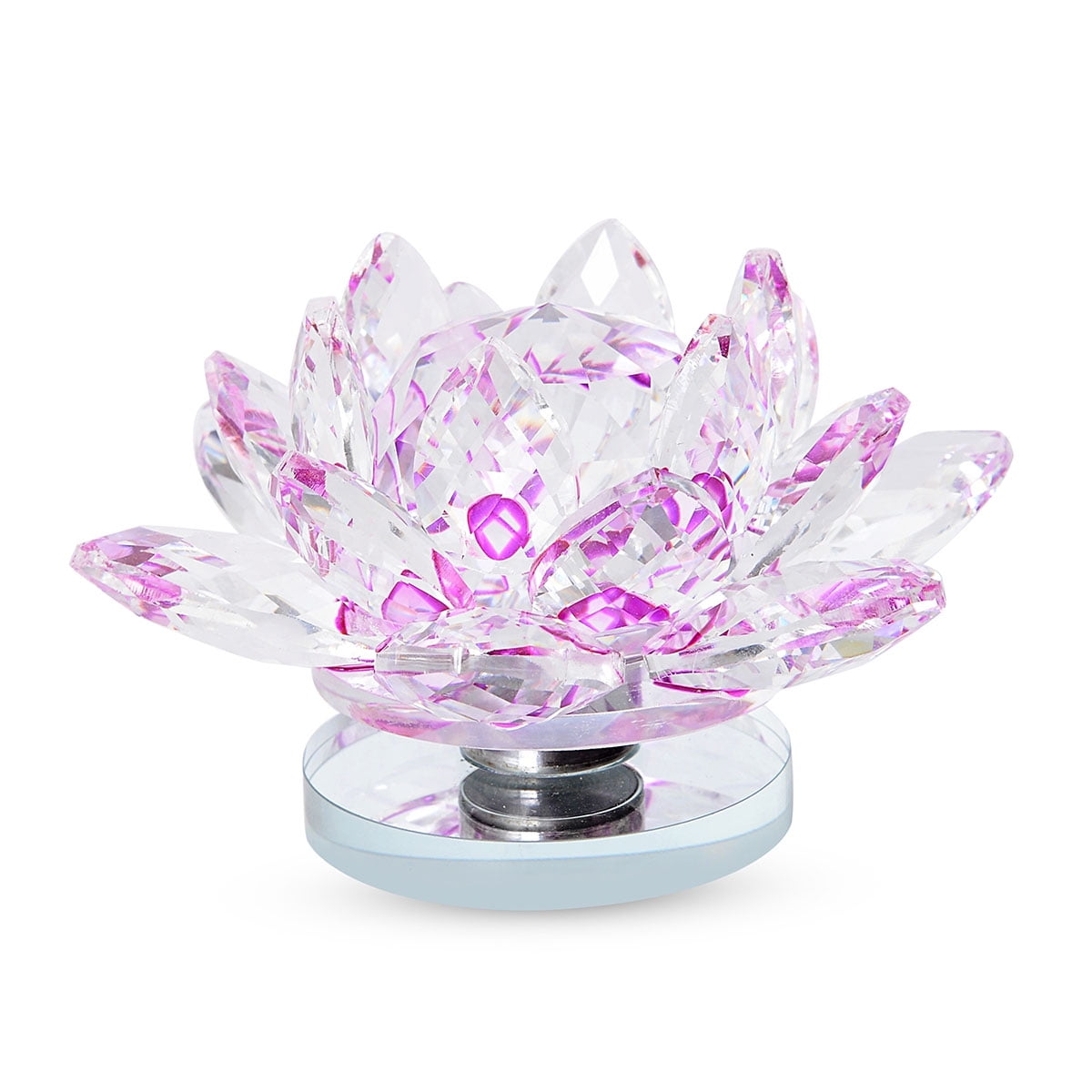 Shop LC Delivering Joy Purple Crystal Lotus Flower with Rotating Base