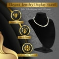 thumbnail image 6 of Velvet Necklace Jewelry Display Bust Stand - Freestanding Pendant Chain Chokers Lockets Holder Storage Organizer Figure, 10 inch (Black), 6 of 8