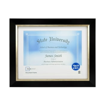 Mainstays 10x13 Matted to 8.5x11 Black Document Frame