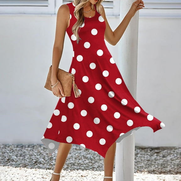 GERsome Summer Dresses for Women Casual Sleeveless Tshirt Beach Flowy Tank Sundresses with Pockets