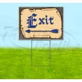 thumbnail image 1 of Medieval Fair Exit Left Arrow Blue Scroll (18" X 24") Yard Sign, Includes Metal Step Stake, 1 of 6