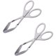 thumbnail image 1 of Pinzas para pan, pinzas para barbacoa de acero inoxidable para cocina (2 piezas, plateadas), 1 of 5