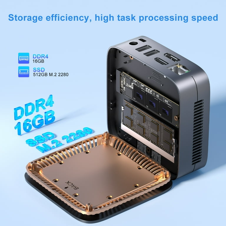NIPOGI E1 Mini Desktop PC, Intel n97, 16GB DDR4, 512GB SSD