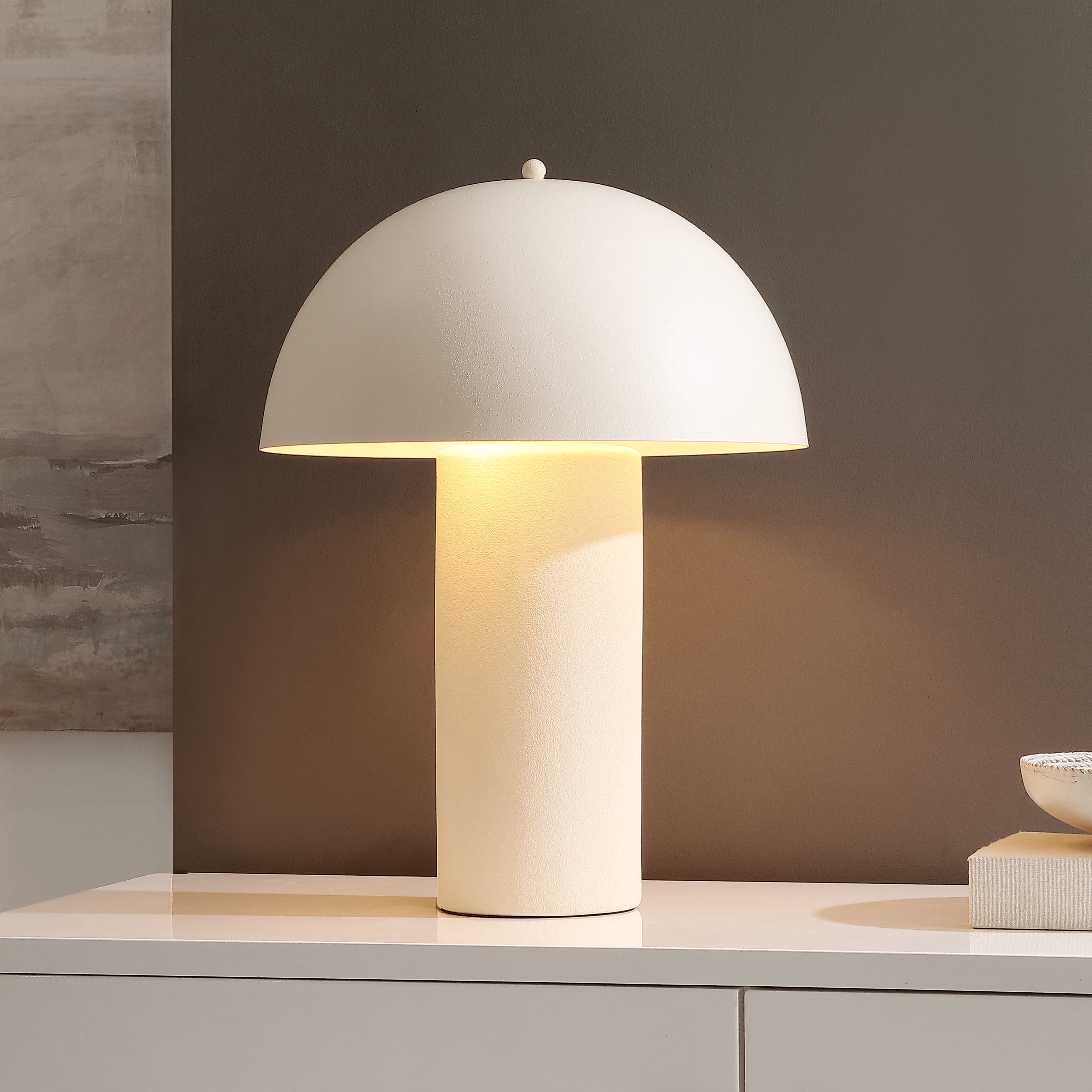Safavieh Masson 22" Ceramic Modern Table Lamp with Sand Shade