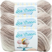 (3 Pack) Lion Brand Ice Cream Yarn - Coffee