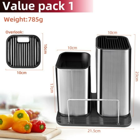 

Kitchen Organizer & Storage Kitchen Cutlery Knife Holder Kitchen Container Spoon Fork Storage Knife Block Holder Flatware Rack