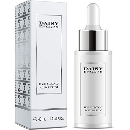 DAISY ENCENS Hyaluronic Acid Serum For Face - Anti Aging Anti Wrinkle Serum Hyaluronic Acid Best Natural Skin Care to Plump, Hydrate + Diminish Lines + Wrinkles 1.4 fl (Best Anti Aging Line 2019)