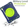 thumbnail image 2 of iPad 10.9 inch Case 2022, Allytech 360 Degree Rotatable Kickstand Pencil Holder Protective Case with Adjustable Detachable Shoulder Strap Kids-Friendly Case for iPad 10th Gen 2022, Navyblue+ Green, 2 of 8