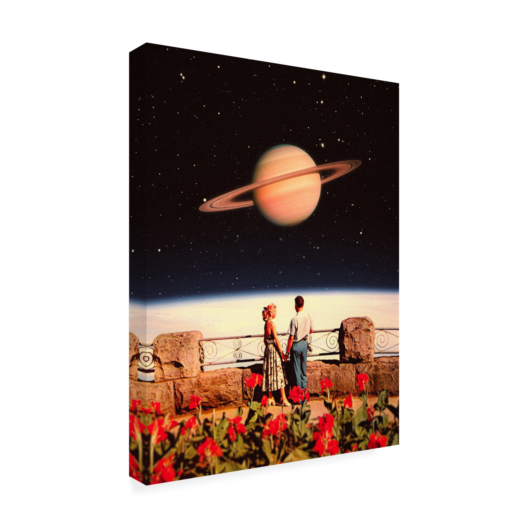 Trademark Fine Art Taudalpoi  Lovers In Space Canvas Wall Art