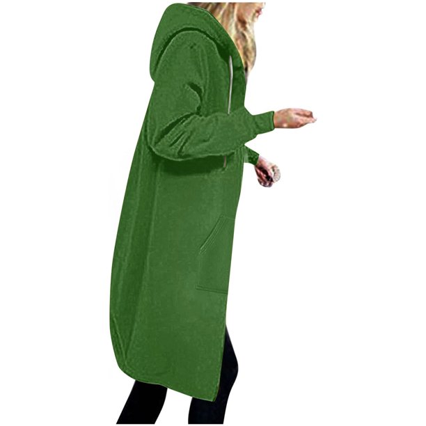 Puntoco Chaqueta De Mujer Chaqueta De Mujer Engrosamiento Y Lana E Invierno Casual Cremallera Manga Larga Bolsillo Con Capucha Suéter Largo Liquidación De Navidad Puntoco Puntoco-4417