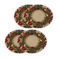 thumbnail image 2 of 4pcs Christmas Linen Placemats Winter Holiday Table Decoration Reusable Waterproof Wipeable Dining Table Mats for Party Supplies Home Restaurant Gatherings, 2 of 6