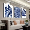 thumbnail image 2 of 3pcs with frame -Blue floral wall art modern home decor Theme Canvas Wall Art Framed Painting Clearance Sale, 2D Flat, Suitable for Halloween, Christmas, Winter and Summer, 2 of 8
