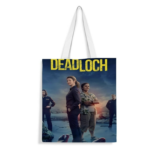 Dead Loch Bolso de tela con estampado de lienzo para mujer, bolsa de compras reutilizable y estética, con cremallera interior, regalo para mujer,40*45cm.