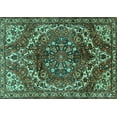 thumbnail image 1 of Ahgly Company Indoor Rectangle Persian Turquoise Blue Traditional Area Rugs, 2' x 5', 1 of 4