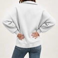 thumbnail image 7 of LUVDA Women's Half Zip Cropped Stand Collar Sweatshirt Silver Zipper Banded Hem Fall Athletic Top, 7 of 7