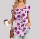 thumbnail image 1 of ICHUANYI Clearance Women Fashion Printed Casual V-Neck Short Sleeve Loose T-Shirt Blouse Tops(Pink, M) ICHUANYI WER2023081206547, 1 of 5