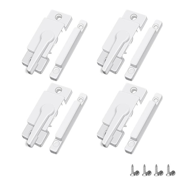 4 Pack Window Sash Locks, Window Latches Replacement Sash Locks White