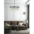 thumbnail image 5 of Et2 E34207 Chimes 34" Wide Led Drum Chandelier - Black / Satin Nickel / Satin Brass, 5 of 10