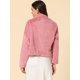 thumbnail image 4 of INSPIRE CHIC - Chaqueta corta para mujer con solapa de muesca y piel sintética esponjosa Rosa XS, 4 of 6