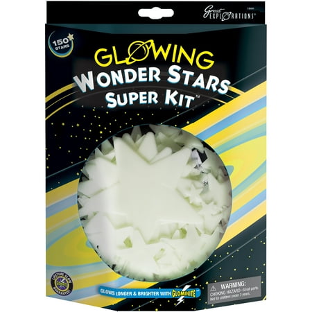 Great Explorations Wonder Stars Super Kit Glow In The Dark Ceiling Stars 150piece In 4 Sizes