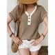 thumbnail image 4 of Blusa de Mujer con Botones y Corta Color Café M, 4 of 7