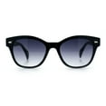 thumbnail image 3 of Womens Classic Boyfriend Fashion Horn Rim Round Chic Plastic Sunglasses Black - Smoke, 3 of 8